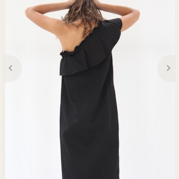 Apiece Apart Black One-Shoulder Dress Sz 0 - Picture 3 of 8